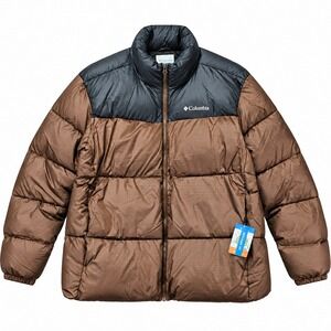 Columbia Puffect III Jacket Men's XXL Brown Black Ripstop Omni-Shield Puffer NWT